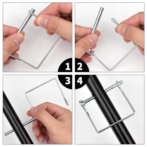 Heavy Duty 15 Piece One Quarter Inch Locking Pin Set For PTO And Trailer Hitch Couplers Zinc Coated Steel Wire Lock Pins