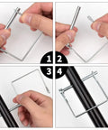 Hands assembling Heavy Duty One Quarter Inch Trailer Hitch Pins Set, Fifteen Pack, Four and One Half Inch Locking Shaft Pins