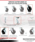 Hard As Nails Heavy Duty Casters Set Of 4 With 8 Inch Smooth Rolling Polyolefin Wheels and Durable Stainless Steel Plates overview.