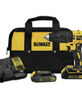 Compact Cordless Hammer Drill Kit With Brushless Motor, 20V Max Power, Half Inch Chuck, 340 UWO with bag and batteries