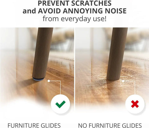 Nail On Furniture Sliders 16 Pack For Chair Legs One Point Five Inch Premium Floor Protectors with steel nails on wood floor.
