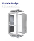 Portable One To Two Person Soundproof Office Pod With Thick Acoustic Panels And Whisper Quiet Ventilation showing modular design and ventilation system.