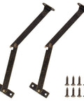 Two Pack Brass Lid Support Hinges With Mounting Screws For Furniture Wooden Boxes Jewelry Cases Chests Cabinets Cupboards Folding Lift Up Stay Hinges For Easy Access And Secure Lids 7.87 Inches Long 1.57 Inches Wide