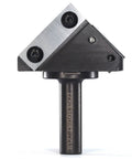 Industrial V Groove Router Bit Set With Swap Out Carbide Inserts Built For CNC Milling And Custom Wood Signs in close-up view.