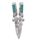 Aramox 10-In-1 Folding Wire Stripper Pliers Made Of Crv Steel For Awg 4 To 20 With Voltage Tester And Crimping Tool displayed open