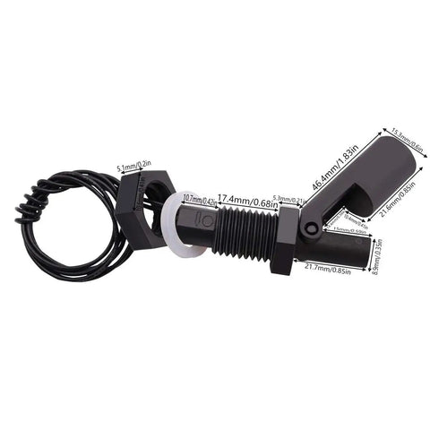 2 Pack Side Mounted Horizontal Liquid Float Switch Water Level Sensor Black For Aquariums And Fish Tanks With Normally Open And Normally Closed Contacts And Easy Plug And Play Install, black PP sensor with cable