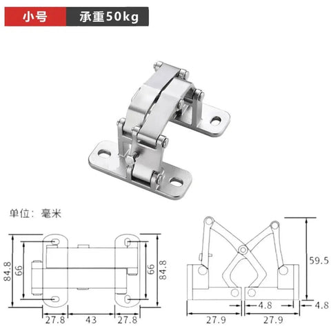 Rock Solid Heavy Duty Invisible Pivot Hinge For Thick Hidden Doors Fire Hydrant Boxes And Pipe Wells Featuring Dang Sturdy 304 Steel Construction Supporting A Whopping 250Kg Load Capacity design with measurements and 50kg capacity