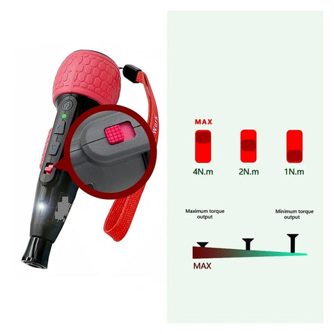 Compact Digital Torque Wrench Electric Screwdriver With Rechargeable Lithium Battery, Adjustable 1-4Nm Precision Control, Led Light, Fast Usb Charge For Diy, Furniture Assembly, And Home Maintenance Projects In Red