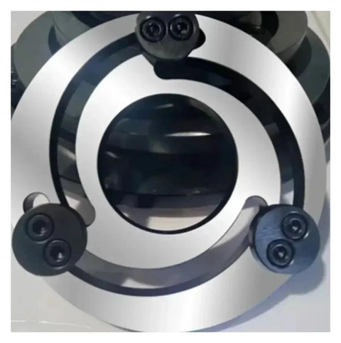 Heavy Duty Adjustable Soft Jaw Boring Ring For Cnc Lathe Chuck Machine Center Turning Tool Holder, silver with black components.