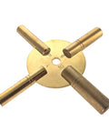 Universal 4 Prong Brass Clock Winding Key Set For Winding Vintage And Modern Clocks, shown with four brass prongs.
