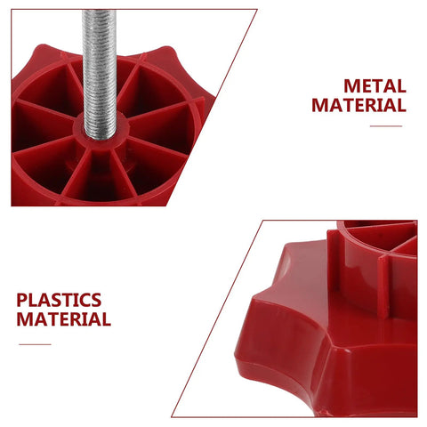 Close-up of Spare Tire Mounting Bolt Kit For Volkswagen And Other Vehicles, showing metal bolt and red plastic hold down nut.