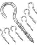 Heavy Duty 3.2 Inch 304 Stainless Steel Screw Eyes 6 Pack For Hammock Stand Indoor Outdoor Hooks Wall And Ceiling Mounts Holds 200-250 Lbs Rust Resistant And Easy To Install
