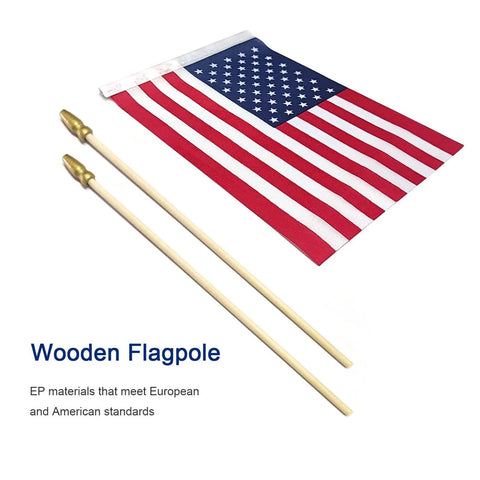 50 Pack Small American Flags On Sticks 4x6 Outdoor Flags For 4th Of July Memorial Day Decor Polyester UV Resistant Durable