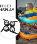 4 Pcs Baby Walker Wheel Replacement Casters With 0.3 Inch Mounting Hole on baby walker with baby seated.