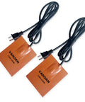 Self Adhesive Silicone Heater Pad For Cars Preheats Engines And Oil Pans To Keep Fluids Butter Smooth For Quick Winter Starts, 150W, 4x5 in, orange with black cords.