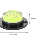 Mini Bubble Level Circular Measuring Tool Compact Lightweight Precision Spirit Level For Camera Tripod Horizontal Alignment And Framing Real Time Readout For Sharp Photos And Smooth Video Setup, showing dimensions 4.5cm by 1.5cm