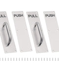 Stainless Steel Door Handle Set 2 Pack Pro Grade Heavy Duty Pull And Push Plate For Commercial Sliding Doors With Screws Aluminum Alloy Construction Rust Resistant Design For Long Lasting Performance. 11.81 in pull and push plates with screws