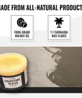 Natural Stone Sealer Protector For Concrete Granite Marble Slate Soapstone Countertops 8 Oz, showing food-grade walnut oil ingredient