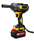 Karlak Brushless Electric Impact Wrench With 800Nm Heavy Duty Torque Adjustable Speed Cordless Tool For Truck Wheel Nuts And Seized Bolts Us Plug side view showing the large capacity battery.
