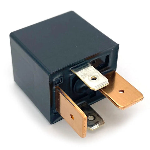 Two Pack 70A 12V DC Automotive Relay 4 Pin SPST With Resistor showing internal terminals for easy plug-and-play installation.