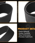 Heavy Duty 3 Inch HTD Drive Belt 141T 8MM Fits Harley Davidson Softail EVO 1990-2006 BDL Kit close-up showing rubber flexibility and precision tooth form.