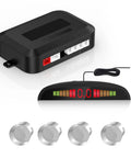 Back Up Parking Radar System With Four Ultrasonic Sensors, LED Distance Display, And Audible Beep Warning For Safer Parking