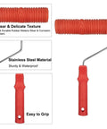 Easily Nail That Authentic Wood Look With This Hella Durable 4 Piece Fake Wood Grain Roller Set Perfect For Diy Wall Art Furniture Refinishing And Deck Makeovers Gonna Totally Transform Your Space, featuring textured red rubber roller with stainless steel handle.