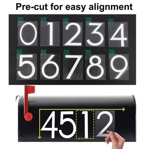 2 Inch Reflective Mailbox Numbers For Outside 5 Sets Self Adhesive Vinyl House Numbers Pre Cut With Sticky Tabs on mailbox