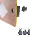Hidden RFID Electronic Cabinet Lock For Wooden Cabinets, Drawers, And Cupboards, Easy DIY Install, Programmable Admin Card, Black
