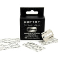 Pro-Grade Platinum Double Edge Safety Razor Blades 100 Count Salon Pack With Swedish Steel And Platinum-Tungsten-Chromium Coating display