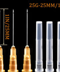 100 Pack 25 Gauge 1 Inch Luer Lock Dispensing Needles Disposable Lab Supplies Individually Sealed Packaging For Medical Vet Research Electrolysis And Art Craft Use, 25G-25MM/1IN