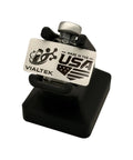 Top Notch 3ML Vial Label Applicator Hassle Free Alignment Station For 40X20MM Stickers Rock Solid Precision Jig Made In USA, black 3D-printed jig with vial