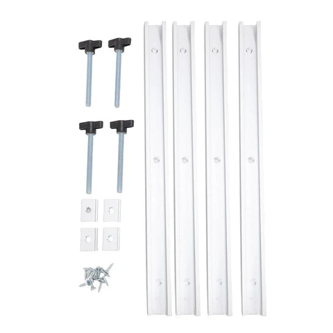 Aluminum T Track Miter Slot Jig 48 Inch With Double Cut Profile, predrilled holes, screws, woodworking workbench table saw kit