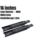 Hydraulic Damping Wardrobe Drawer Slides With Guide Rail For Ultra Quiet Soft Close Three Section Glide 16 Inches Steel