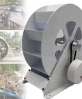 Outdoor Water Wheel Generator For Easy Setup Portable Hydroelectric Turbine With Low Speed Disc Type Power Generation 100W Eco Friendly Wind Water Wheel For Landscaping Lighting And Off Grid Power shown in use and close-up view