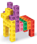 Colorful animal figure made with Big Builders Math Cubes Set For Kids, Colorful Counting Blocks, Pattern Building, Math Manipulatives For Kindergarten.