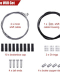 4 Pack Bike Gear Cables Kit For Mountain And Road Bikes Universal Shift Cables With PVC Coated Stainless Steel Wire components overview