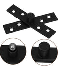Rock Solid Heavy Duty Stainless Steel Pivot Hinges For Hidden Doors And Secret Bookcases In Black Finish, close-up view