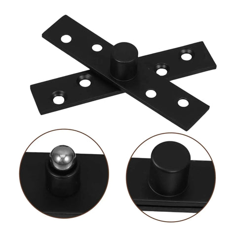 Rock Solid Heavy Duty Stainless Steel Pivot Hinges For Hidden Doors And Secret Bookcases In Black Finish, close-up view