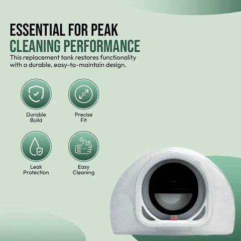 Replacement Dirty Tank For Bissell Little Green Portable Carpet Cleaners White OEM 2037144 front view with features