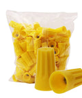 SP4 Yellow Wire Connectors Set 100 Pack 18 To 12 AWG Quick Connect Screw Terminals with spring insert twist nuts caps
