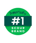 Green and white round badge stating 'America's #1 Scour Brand'