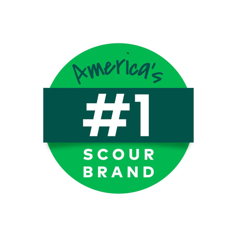 Green and white round badge stating 'America's #1 Scour Brand'