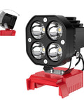 Cordless LED Work Light 40W 6000 Lumens 6500K for outdoors and job site use with 120 degree adjustable beam Milwaukee 18V battery compatibility