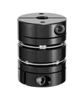 Black metal clamp-tight motor shaft diaphragm coupling, 6x8mm, front view