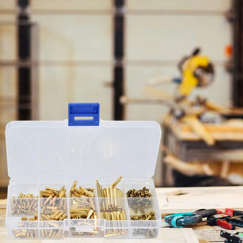 Brass Standoff Assortment Kit 320 Pcs Hex Spacer Nut Screw Set Pro Grade Heavy Duty Hardware For Electronics DIY Projects Precision Machined Threads Multiple Sizes in storage box