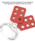 Pro Grade Red Lockout Hasp Set 10 Pack, 25mm Safety Tagout Solution with aluminum hook, for industrial worksite use