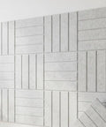 Premium Slick Self Adhesive Foam Panels 12 Pack Acoustic Wall Tiles for soundproofing, gray foam tiles mounted on wall.