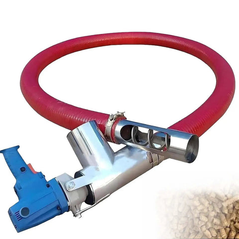 Rugged Heavy Duty Grain Extractor And Portable Cement And Sand Conveyor With 2200W Electric Auger, red hose, metal auger
