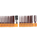 23 Piece Screwdriver Bit Set with Hex Heads And Two Styles Made From Top Tier S2 Steel For Heavy Duty Drilling And Manual Tools. bits in rack